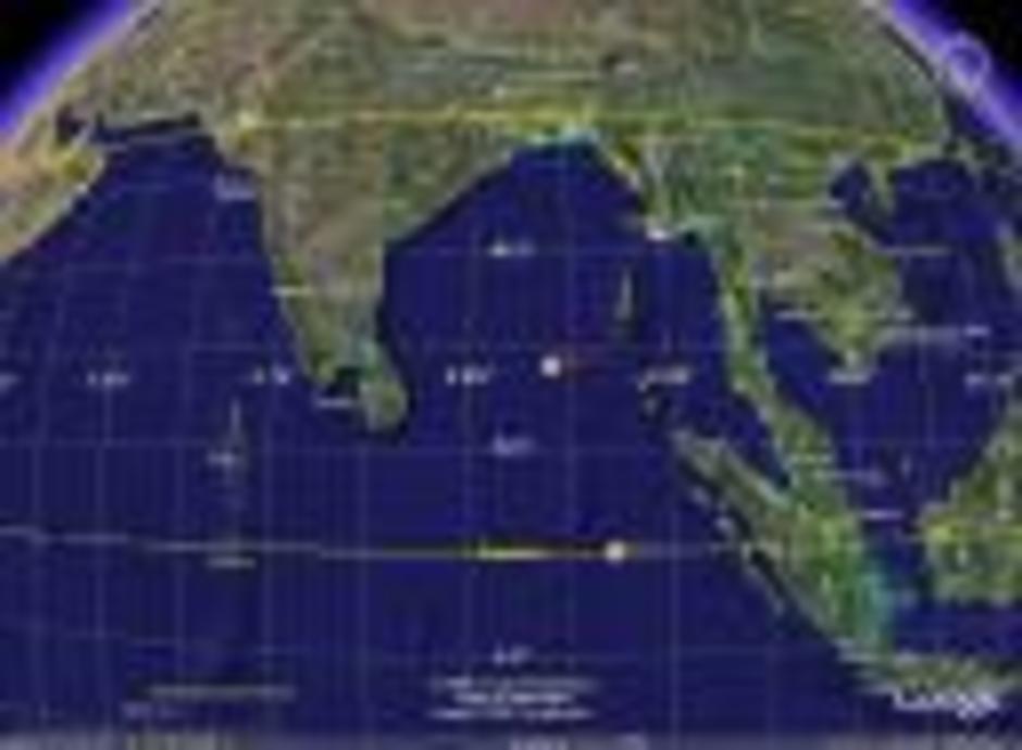 ตำแหน่งทุ่นตรวจจับสึนามิในมหาสมุทรอินเดีย