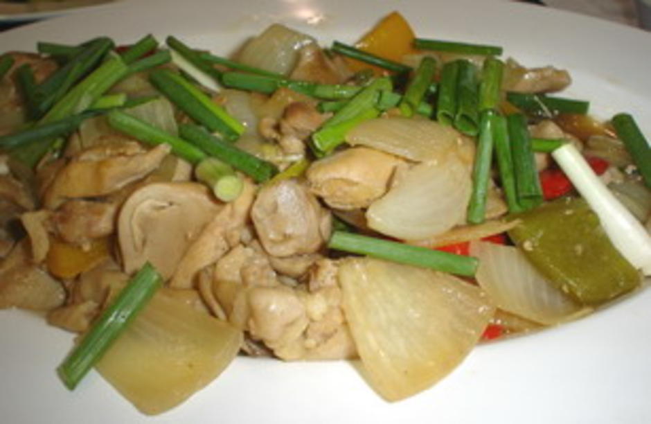ไก่และเห็ดผัดน้ำมันหอย