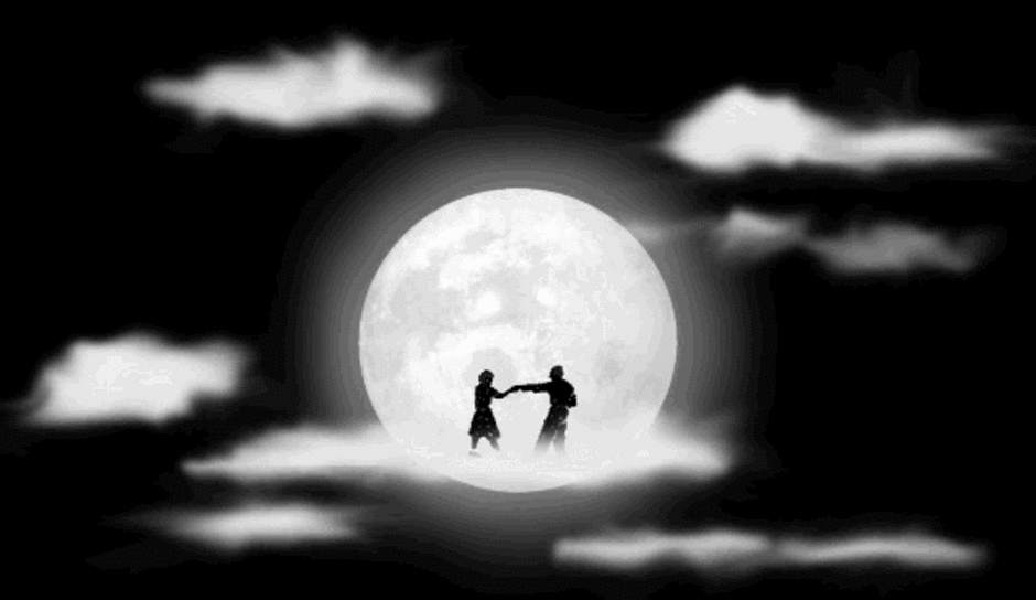GIF animation - Romantic Dancing in th Moon