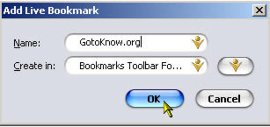 add live bookmark