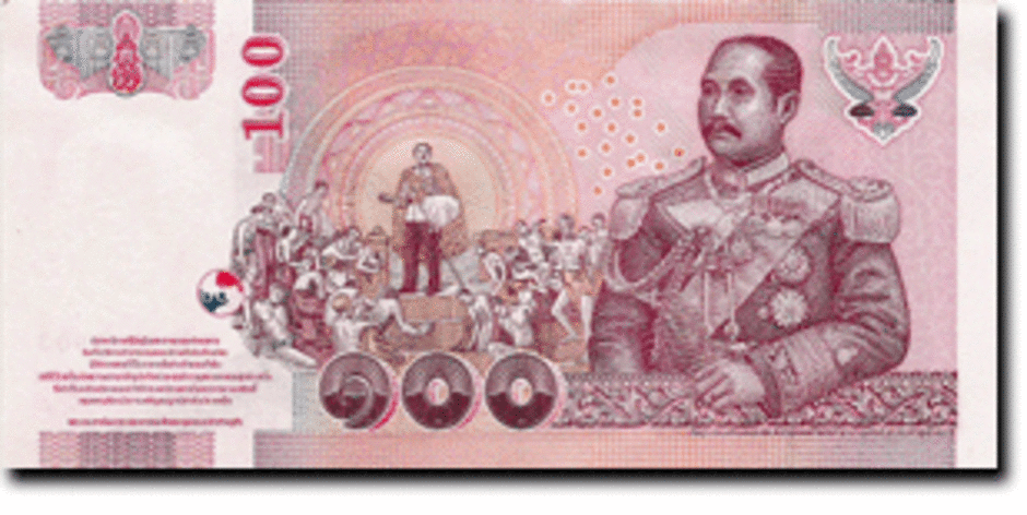 ธนบัตรชนิดราคา ๑๐๐ บาท ด้านหลัง
